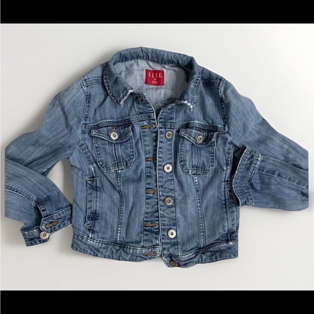 Elle Rare Vintage Denim Jacket Distressed XS Collectible